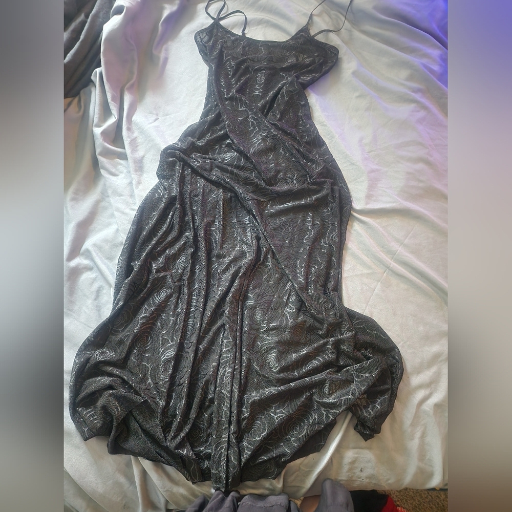 Sheer Rose Pattern Maxi dress Size Small